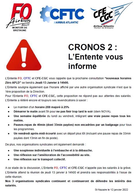 Déclaration CRONOS 2 My CFE CGC Airbus