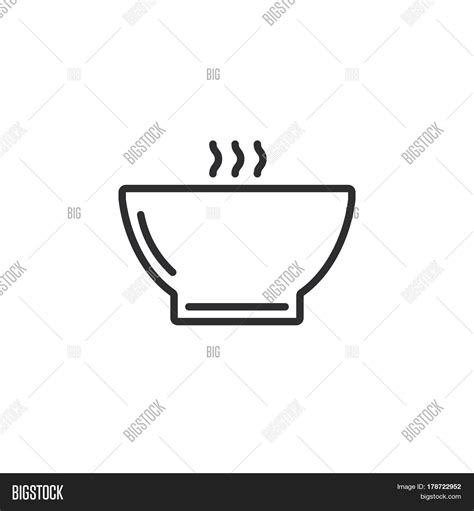 Hot Soup Bowl Line Vector Photo Free Trial Bigstock