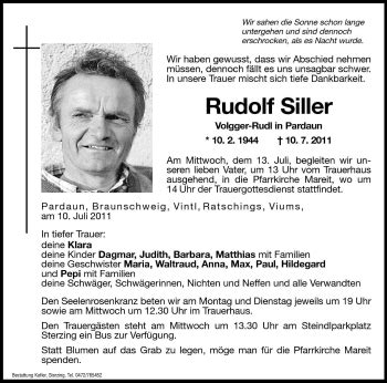 Traueranzeigen Von Rudolf Siller Trauer Bz