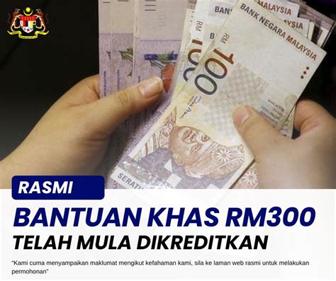 Bantuan Khas Penghargaan RM300 Telah Dikreditkan Ini Senarai Penerima