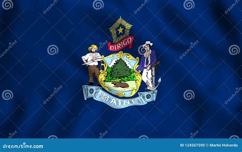 Flag Maine State US State Symbol Stock Illustration - Illustration of ...