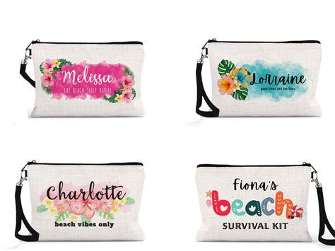 Beach Survival Kit Bag Personalized Beach Makeup Bag Custom Cosmetic