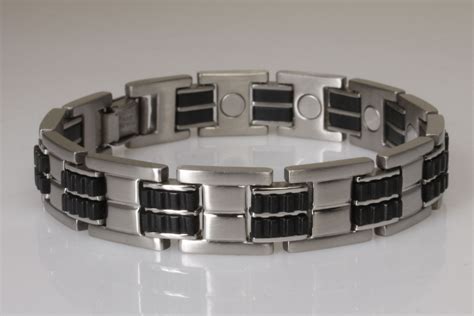 Magnetarmband Silber Schwarz 19 5 Cm 8018 2