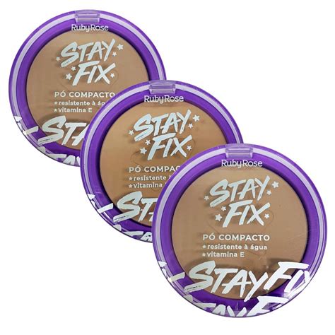 Pó Compacto Stay Fix Cores Claras Ruby Rose Atacado da Maquiagem