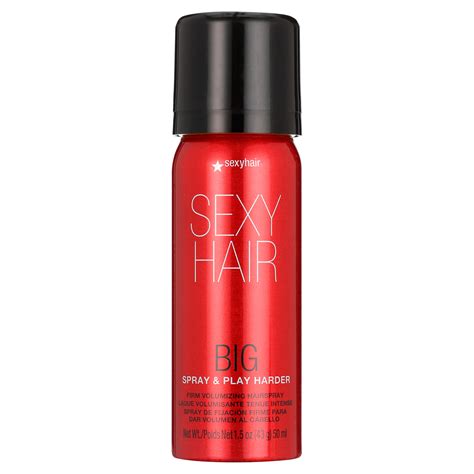 Sexyhair Big Spray And Play Harder Firm Volumizing Hairspray Travel Size 1 5 Oz All Day Hold