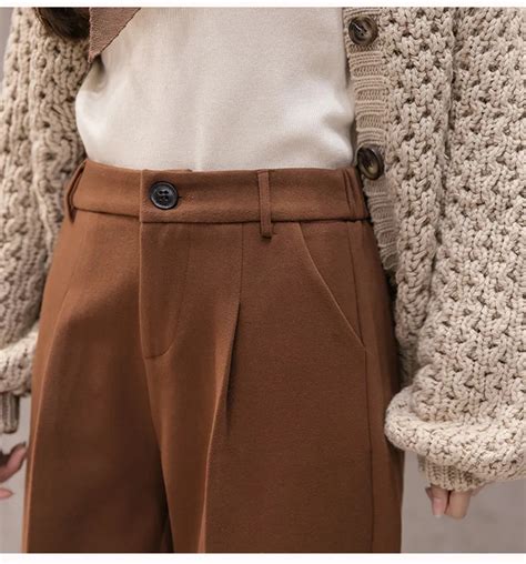 Pantalones De Lana Abrigados Gruesos De Invierno De Para Mujer