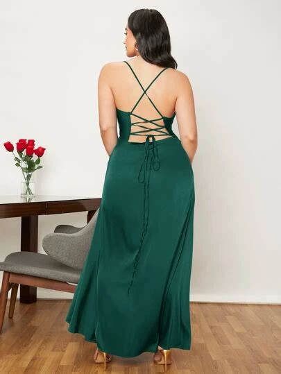 SHEIN Plus Size Emerald Green Dress Dresses Images 2022