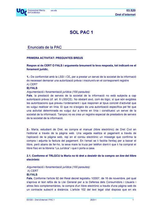 Pac Soluci Dret Internet Sol Pac Enunciats De La Pac Primera