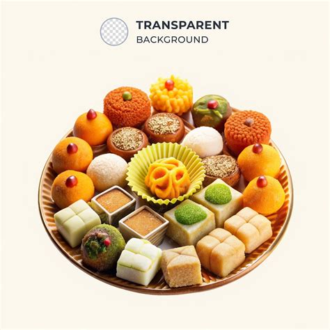 Diwali Sweets Isolated On Transparent Background Premium Ai Generated Psd