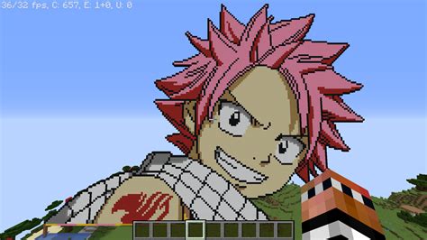 Made A Natsu Pixel Art From Fairy Tail Anime R Minecraft