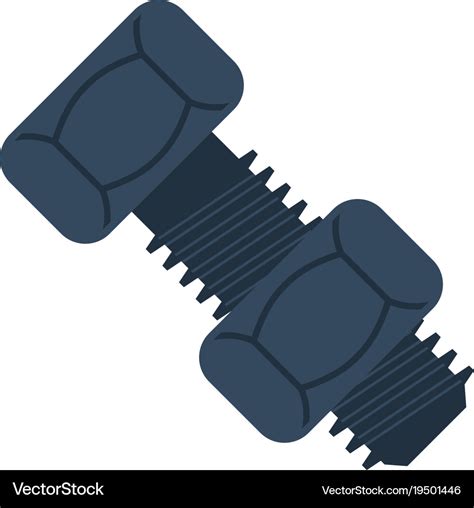 Icon of bolt and nut Royalty Free Vector Image