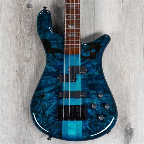 Spector Usa Ns 2 Bass Buckeye Burl Over Reclaimed Redwood Blue Stain