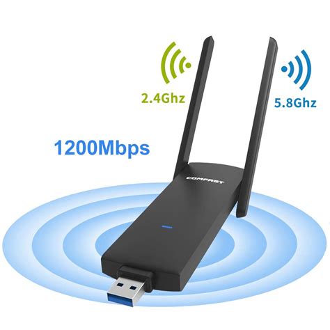 Comfast Adaptador Wifi Usb Cf 926ac 1200mbps Adaptador Inalámbrico 2 4g 5 8g Banda Dual Antena