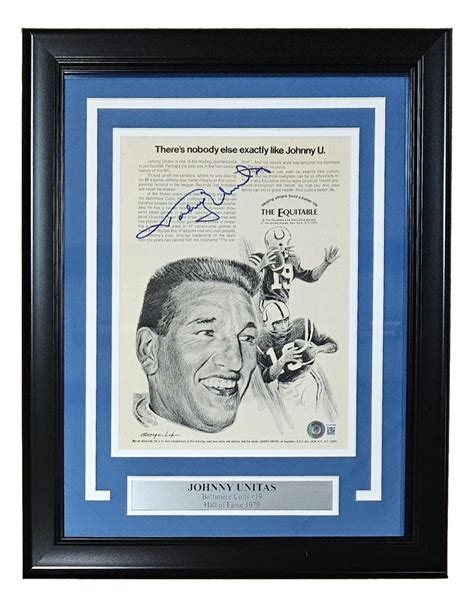 Johnny Unitas Signed Framed Baltimore Colts Magazine Page Bas Loa Etsy