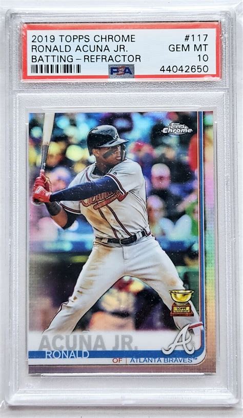 Topps Chrome Refractor Ronald Acuna Jr Rookie Cup Psa Gem