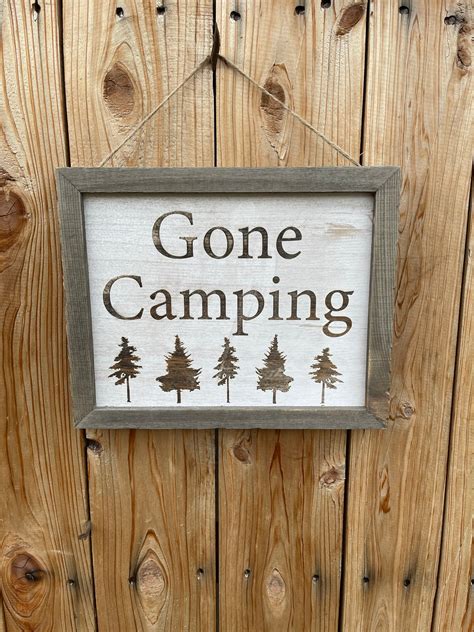 Gone Camping Campers Wood Sign Wall Hanging Trailer Rv Tent Etsy España