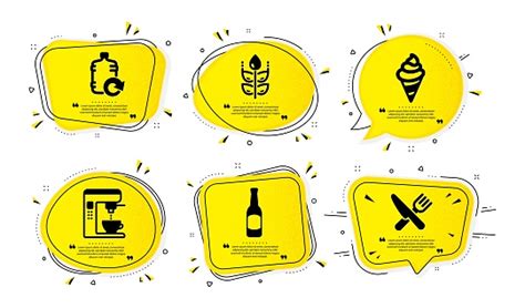 Glutensiz Bira Ve Kahve Makinesi Simgeleri Ayarlayın Dondurma Dolum