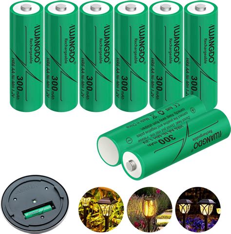 Amazon Yibatopow 16 Packs1 2V AA 300mAh Solar Lights Batteries Ni