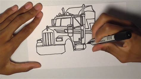 DRAWING TRUCKS!!! Kenworth W900 - YouTube