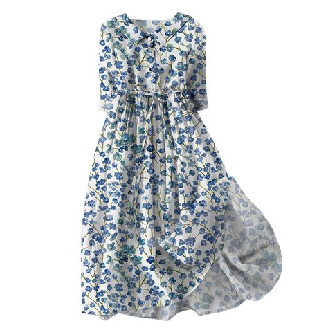 Beugl Womens Summer Dresses Clearance Womens Casual Retro Floral