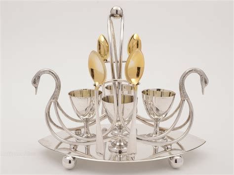 Antiques Atlas Novelty Swan Silver Plated Egg Cruet Circa 1900