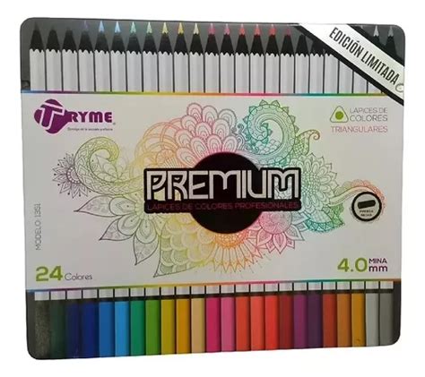 Tryme Lapices Colores Pastel Profesionales Madera Negra Meses Sin