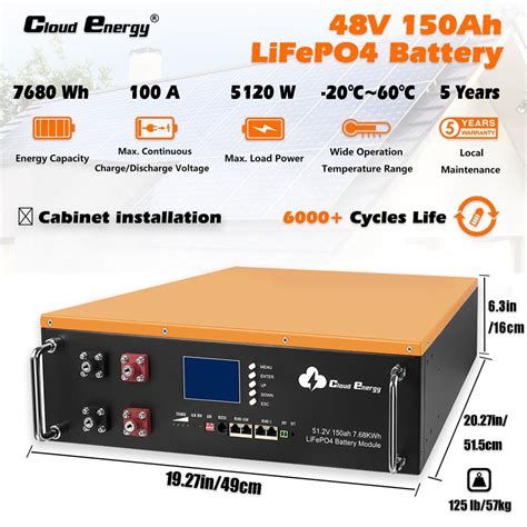 Cloudenergy V Ah Cabinet Type Lifepo Battery Pack United States