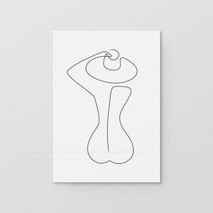 Abstract One Line Feminine Figure Printable Minimalist Nude Etsy