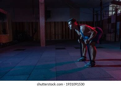 Muscular Powerful Man Naked Torso Trains Stock Photo Edit Now