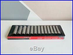 NEW Snap On 13 Pc 1 2 6 Point Metric Flank Drive Deep Socket Set