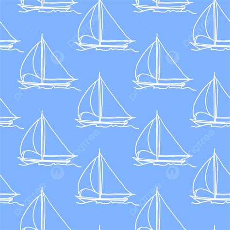 Seamless Wallpaper With A Sailboat On The Ocean Waves Background ...