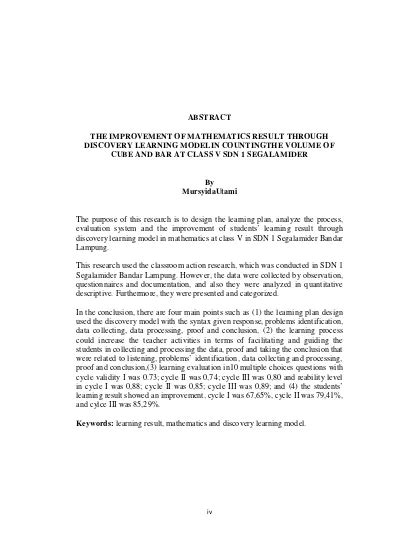 Peningkatan Hasil Belajar Matematika Melalui Pembelajaran Discovery