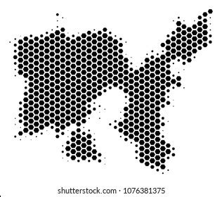 Halftone Hexagon Limnos Greek Island Map Stock Vector Royalty Free