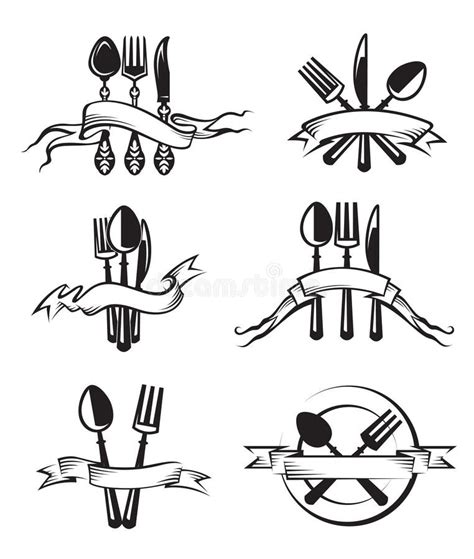 刀子、叉子和匙子 向量例证 插画 包括有 图标 剪切 厨师 设计 安排 吃饭的客人 用餐 午餐 43811906