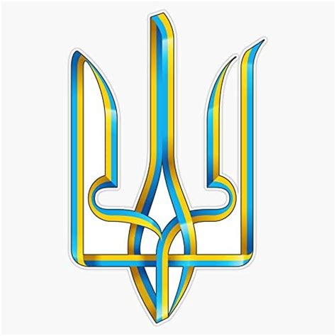 Ukrainian Flag Tryzub Bumper Sticker Vinyl Decal 5