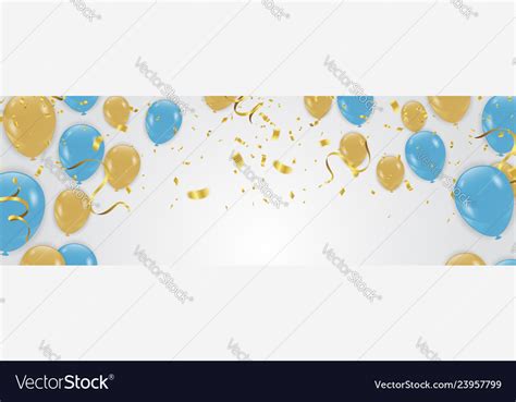 Luxury Birthday Background With Colorful Balloons Vector Image