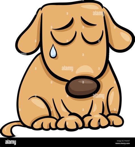 sad dog cartoon illustration Stock Photo - Alamy