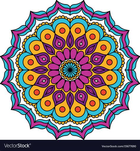 White Background With Colorful Flower Mandala Vector Image