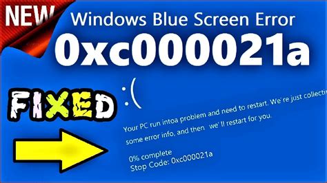 0xc000021a Fix Windows 10 8 Your PC Ran Into Problem And Needs To