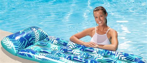 Inflatable Pool Float CAMULAND Inflatable Lounger Pool Float With A