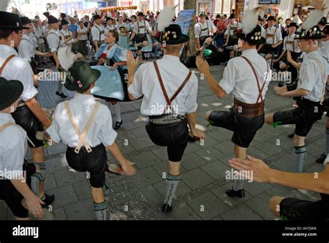 Bavarian folk dancers performing in Munich Stock Photo - Alamy