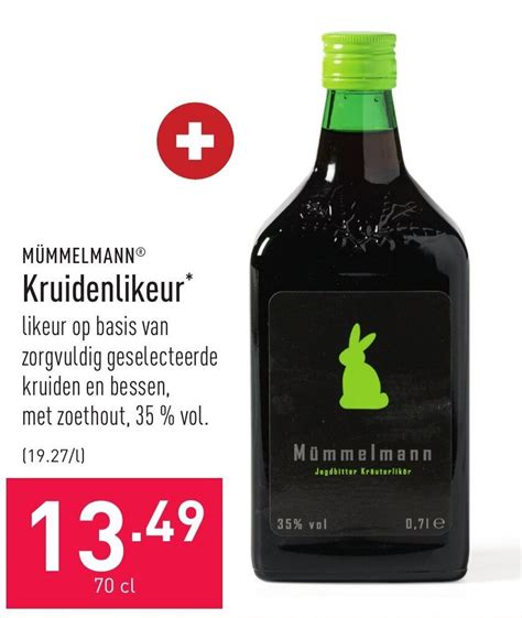 Mümmelmann Kruidenlikeur 70cl Promotie Bij Aldi