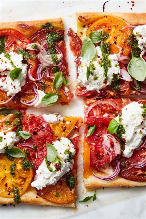 Roasted Tomato Tart With Ricotta And Pesto Recipe Recipe Recipes