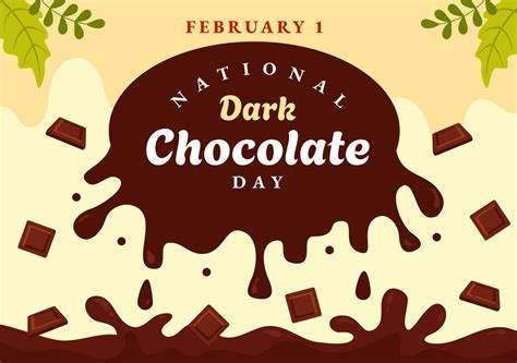 National Dark Chocolate Day Vector Illustration On February St For The