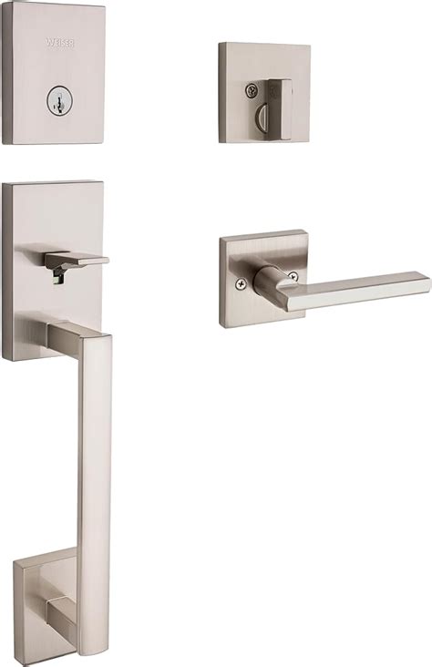 Weiser Satin Nickel Front Door Lock And Handle Set San Clemente