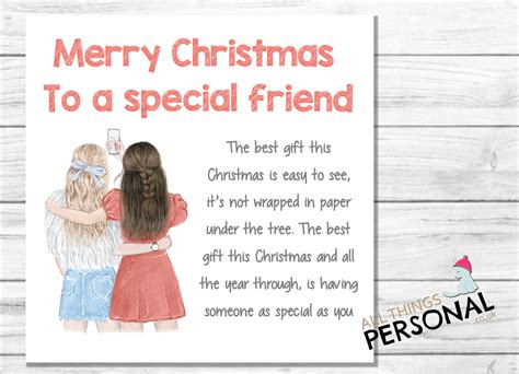 Best Friends Christmas Card Handmade Special Friend Etsy UK