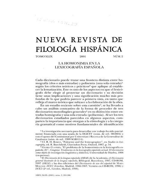 Nueva Revista De Filología Hispánica