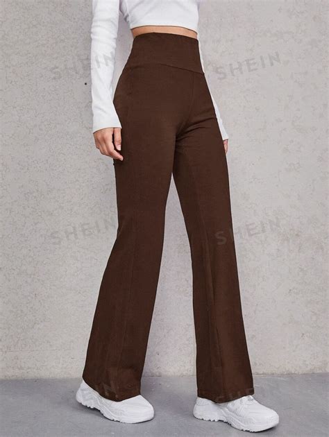 SHEIN EZwear Pantalones Acampanados Con Cintura Ancha Y Vestido De