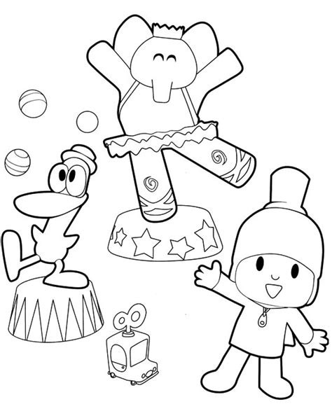 Pocoyo Elly Y Pato Para Colorear Printable Pocoyo Coloring Pages For