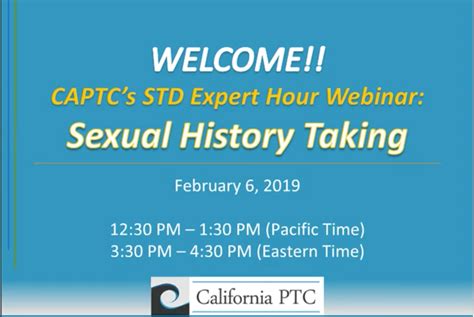 Std Expert Hour Webinar Sexual History Taking California Ptc